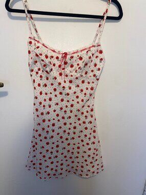 Beverly & Beck White Floral Rose Print Tank Dress